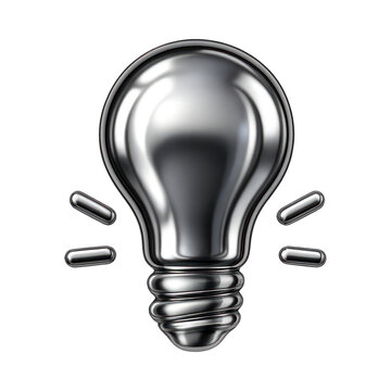 PNG Metallic lightbulb icon design.
