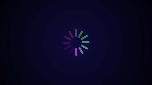 Animated circular loading mark with blue background and no background 4k