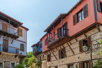 Fototapeta premium Traditional Macedonian Architecture in Arnaia Village, Greece