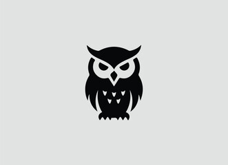 Fototapeta premium Modern Minimal Geometric abstract owl vector logo with triangular shapes for tech startups