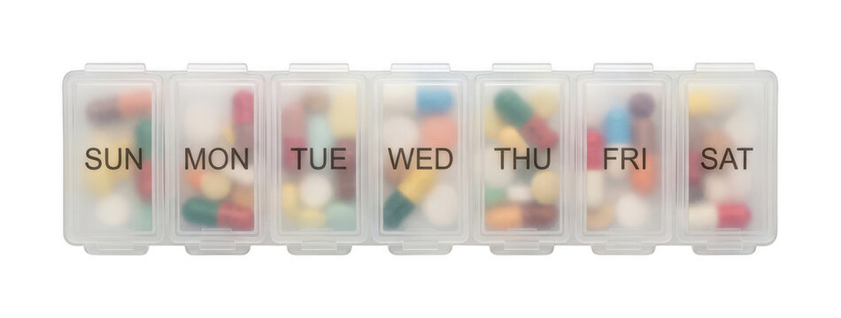 weekly pill organizer png medical pill organizer cutout daily pill box png transparent pill isolated transparent background image