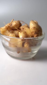 Fresh Ginger Root (Zingiber officinale) Organic Herbal Spice, Ayurvedic Medicinal Ingredient, Natural Antioxidant, Healthy Cooking, and Wellness