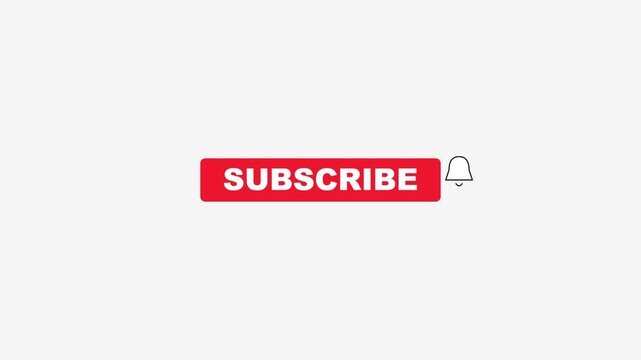 Animated subscribe button with notification bell for you tube channel growth and social media engagement animation 4k