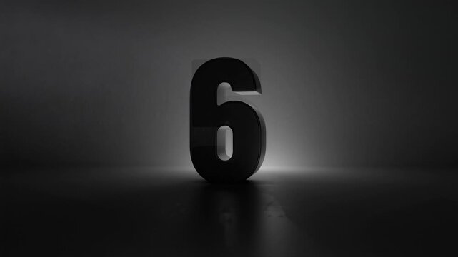 Countdown sequence featuring cinematic black 3D numbers on a dark background.