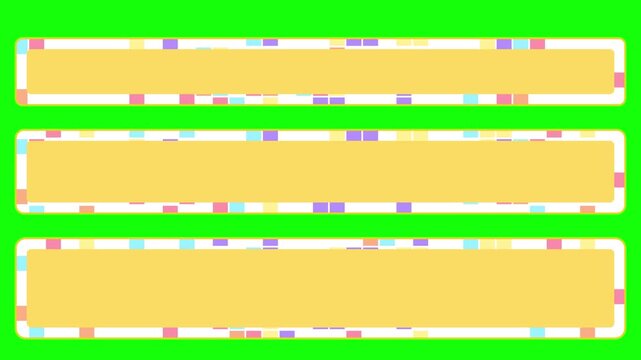 カラフルな正方形が素早く点滅するテロップベース