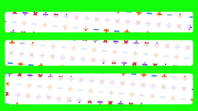 算数をイメージして四則演算の記号を並べたテロップベース