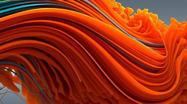 Abstract Colorful Brain Waves Representing Complex Thoughts and Creativity