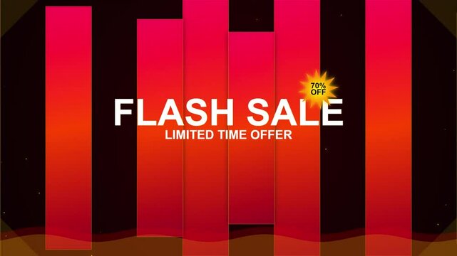 Flash Sale Limited Time Offer 70 Percent Off Motion Graphic