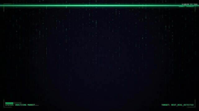 Digital Flash Sale Banner with Cyberpunk Matrix Background