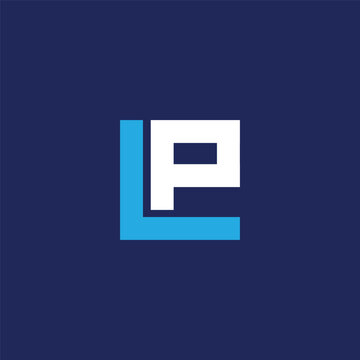 Abstract LP letter logo in flat vector style with modern monogram design.