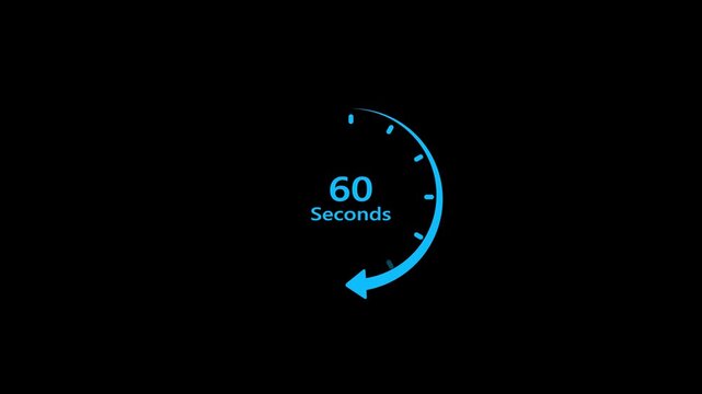 A digital timer featuring a bright blue arrow pointing to the number 84, set against a stark black background with subtle tick marks, representing a specific duration or countdown. Keywords: timer