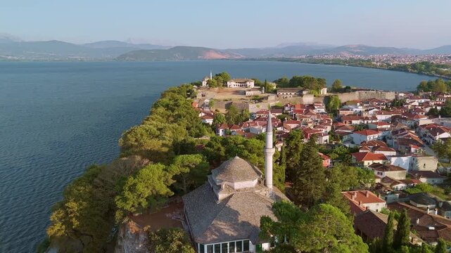 Aerial View of Ioannina Castle, Aslan Pasha and Fethiye Mosques, Greece