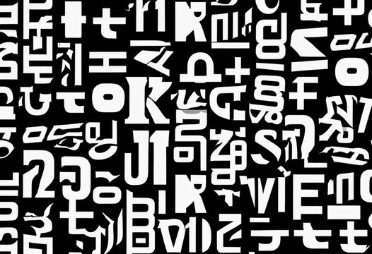 abstract black and white typographic pattern background texture design element