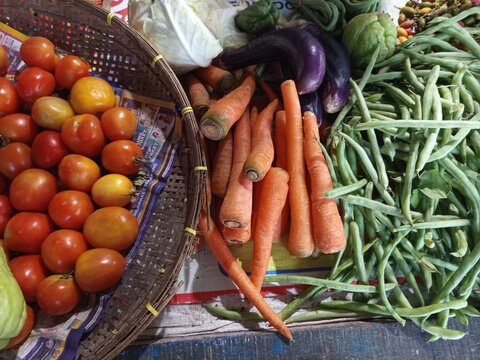 fresh vegetables in the market