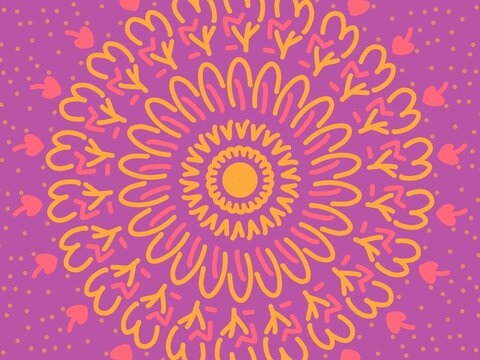Mandala Design with Floral Elements