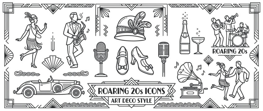 Vintage Art Deco Icons: 1920s Lifestyle Collection