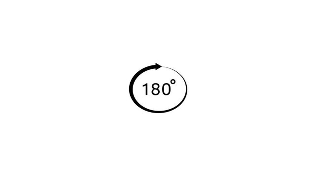 180 degree rotation animation, minimalist circular arrow symbol for ui and motion ui