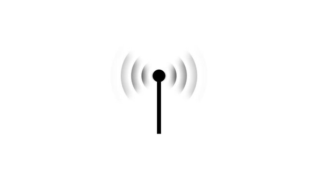 Animated wi-fi signal with pulsing waves for digital connectivity and network communication animation