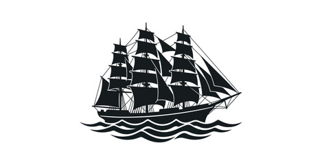 Tall Ship Sailing Vector Illustration © ONE