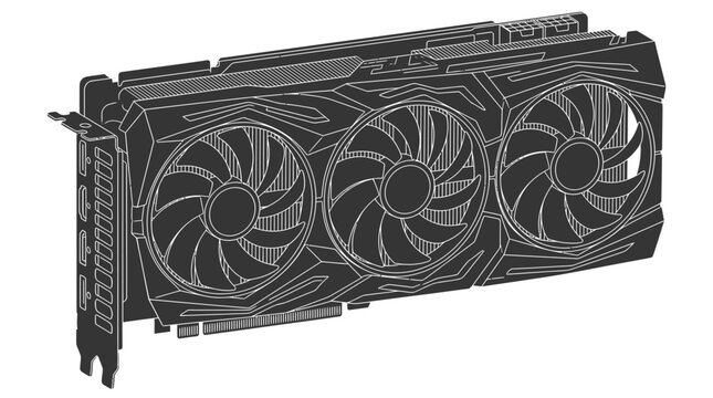 Graphics Processing Unit Vector Illustration