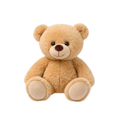 Classic brown teddy bear toy sitting and smiling with soft fur texture © maximon4ik