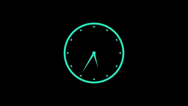 Simple Countdown Analog Clock Animation with Clear Isolation for Professional Use