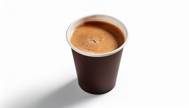 Filter Coffee In Takeaway Cup On White Background With Clipping Path