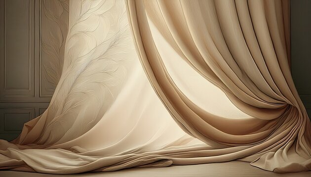 Linen Curtain Tilde Wave