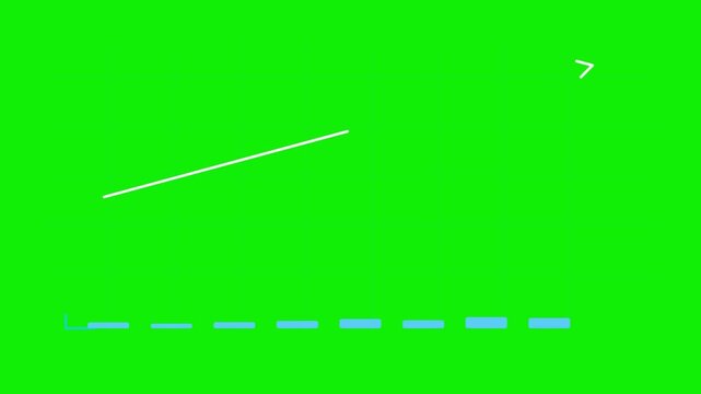 Animated bar graph growth chart presentation overlay on green screen professional business animation illustrating financial and data analysis, presented on a for simple video integration