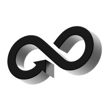 3d icon infinity arrow