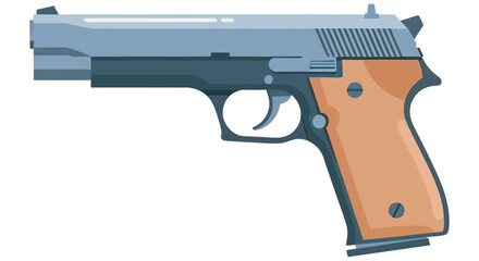 Fototapeta premium Handgun illustration flat vector style on a white background automatic