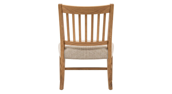 Classic wooden dining chair with upholstered seat and slatted back