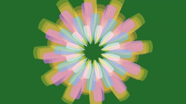 Green Flower on Green Screen Background Horizontal 16-9