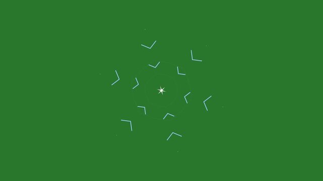 Green, White, Black Bird and Circle and Screen on Green Screen Background Horizontal 16-9