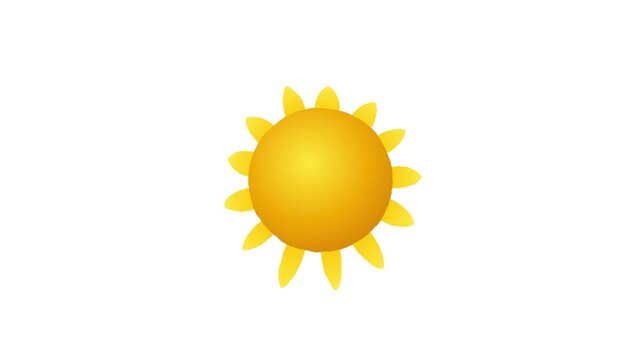 Animated weather icon sun graphic a clean design against a plain background ideal for forecasting applications websites educational media content