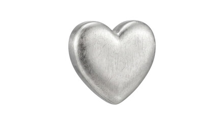 Fototapeta premium Textured metallic heart shape isolated on white background