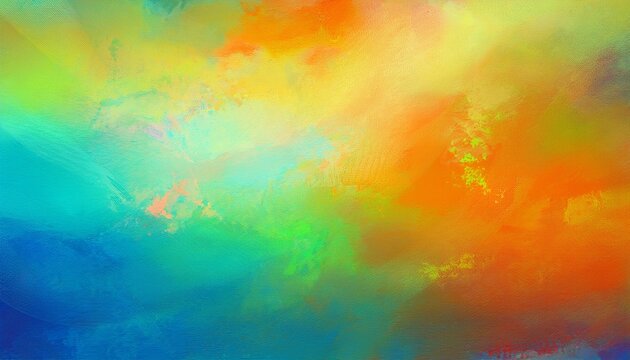 Bright Colorful Vibrant Summer Tropical Colors Painted Background Light Gradient Iridescent Grunge Painting Texture Abstract Banner Header Design In Blue Green Orange Textured Illustration Backdrop