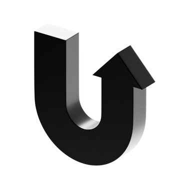 3d icon arrow u turn