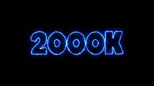 Blue glowing 2000K electric text
