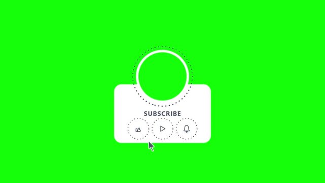 Minimal user profile avatar placeholder icon animation a clean white animated on a solid green screen background for easy chroma key removal business interface web social account