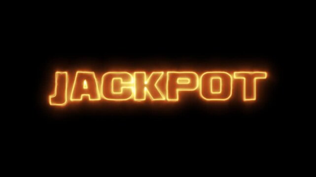 Jackpot text with glowing neon effect