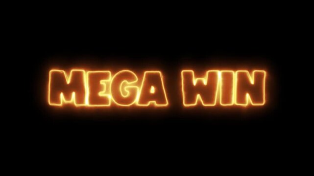 Glowing 3D mega win text