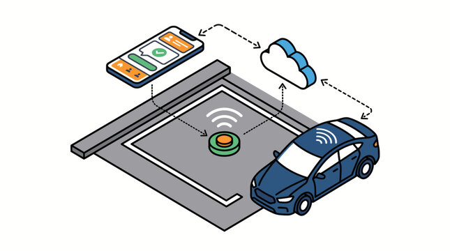 Smart parking system with mobile app and connected car technology