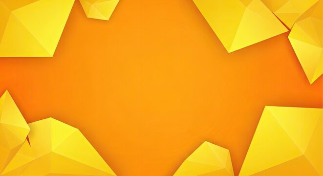 Yellow geometric polygons on vibrant orange background