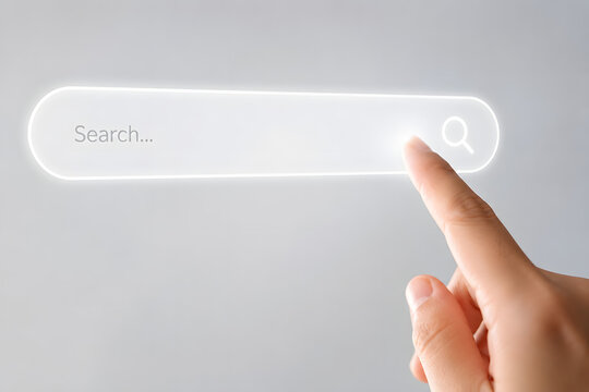 Digital search experience with finger tap