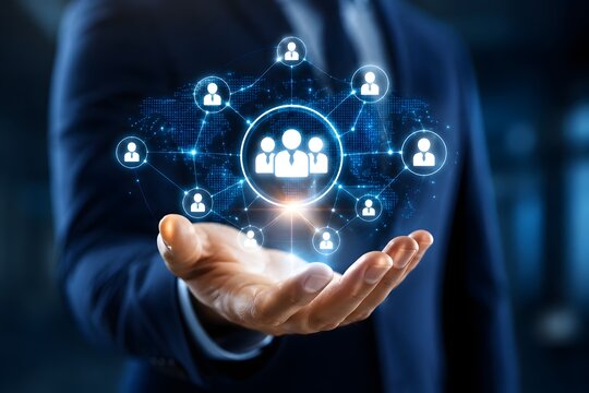 Digital business network and HR concept