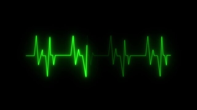 Heartbeat flatline on a monitor. Suitable for medical, health, and emergencyrelated designs, 4k