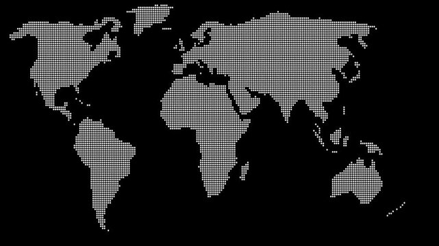 Abstract world map of dots. Dotted map. Vector illustration