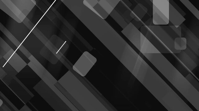Dark abstract background with diagonal rounded rectangles animation