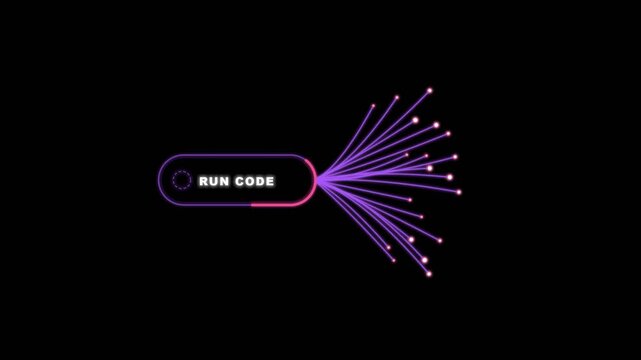 Abstract Digital Network Node Connection Animation with Glowing Data Lines and Particle Effects.